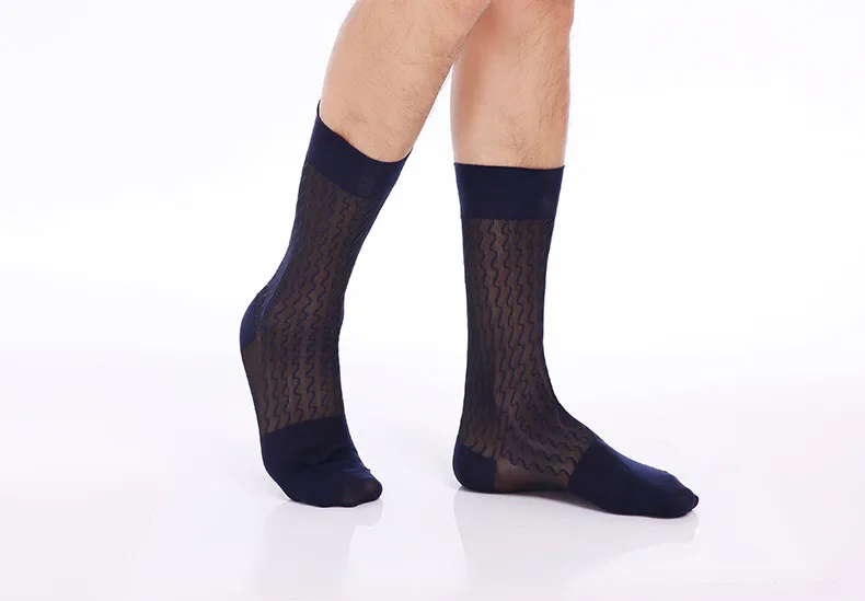 Носки мужские длинные прозрачные мягкие нейлоновые акриловые сетчатые тонкие