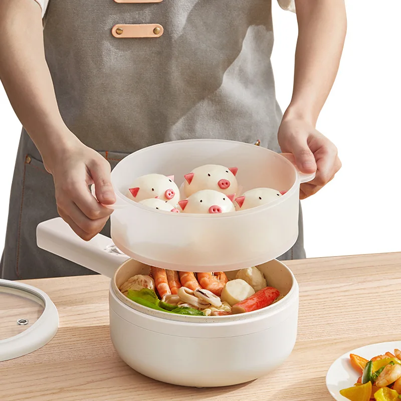 

Multifunction Electric Skillet MIni Hotpot Noodles Rice Cooker Pancake Eggs Frying Pan Food Steamer Soup Stew Cooking Pot Heater