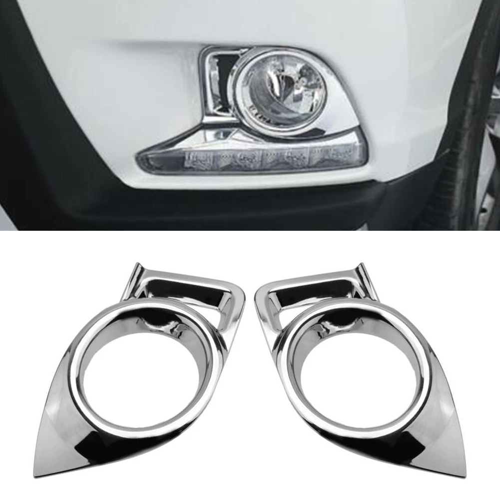 2Pcs Chrome ABS Fog Light Lamp Cover Trim for Toyota Highlander 2014-2016 image 2
