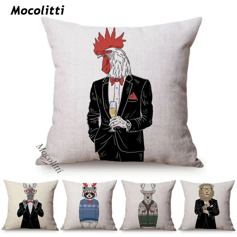 Модный декоративный чехол для дивана в мультяшном стиле с изображением животных