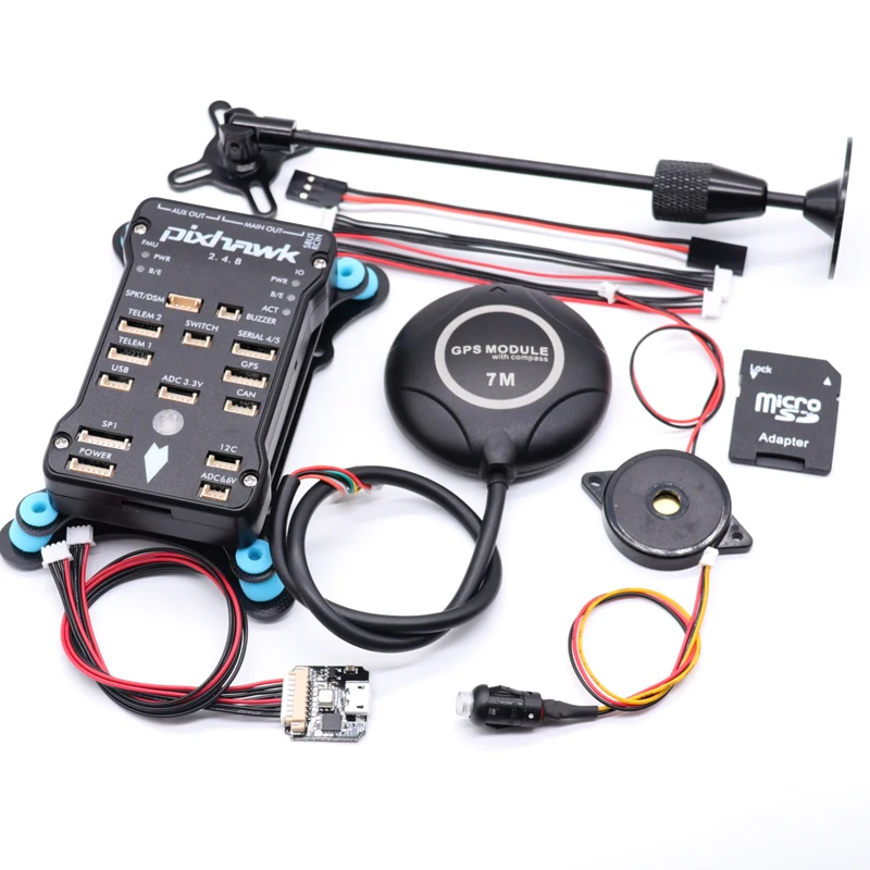 Контроллер полета Pixhawk PX4 PIX 2.4.8 32 Bit + 7M gps RGB USB переключатель безопасности зуммер PPM