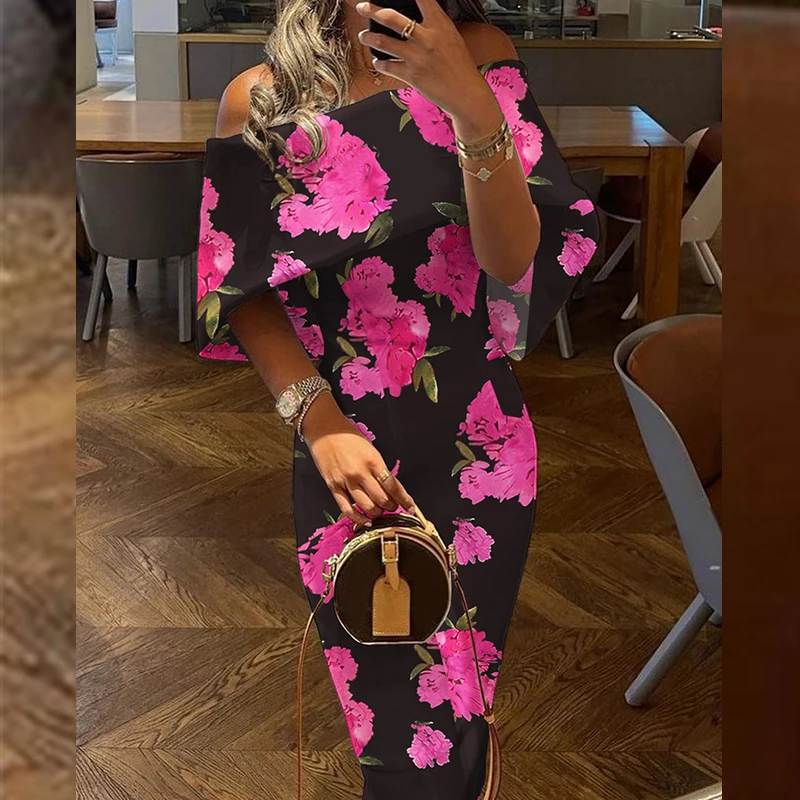 Женское повседневное однотонное длинное платье элегантное дизайнерское