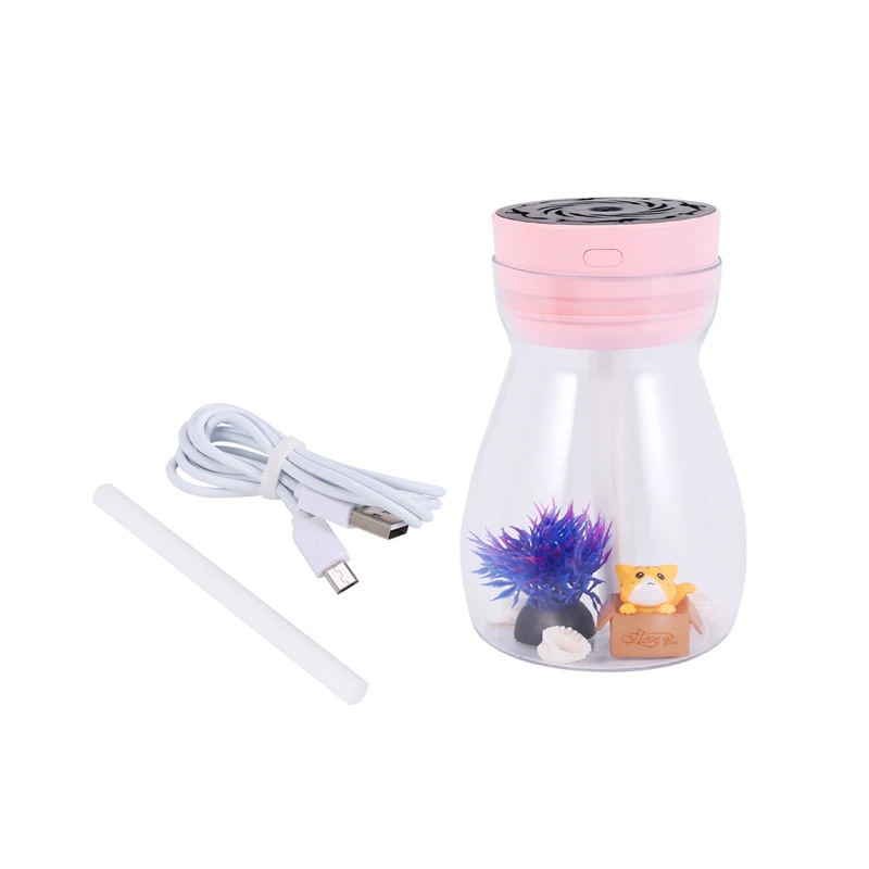 

Cute Cool Mist Humidifier Office Bedroom Air Purifier Usb Charging Kawaii Air Humidifier With Led Light Air Moisturizing Bottle
