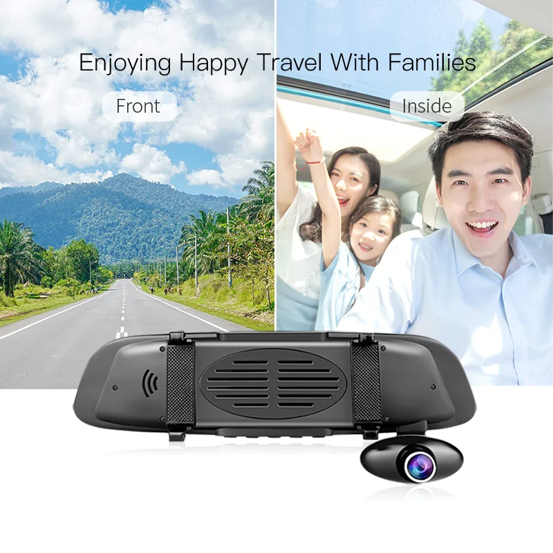Автомобильный видеорегистратор с 3 объективами для камеры 5 дюймов сенсорным