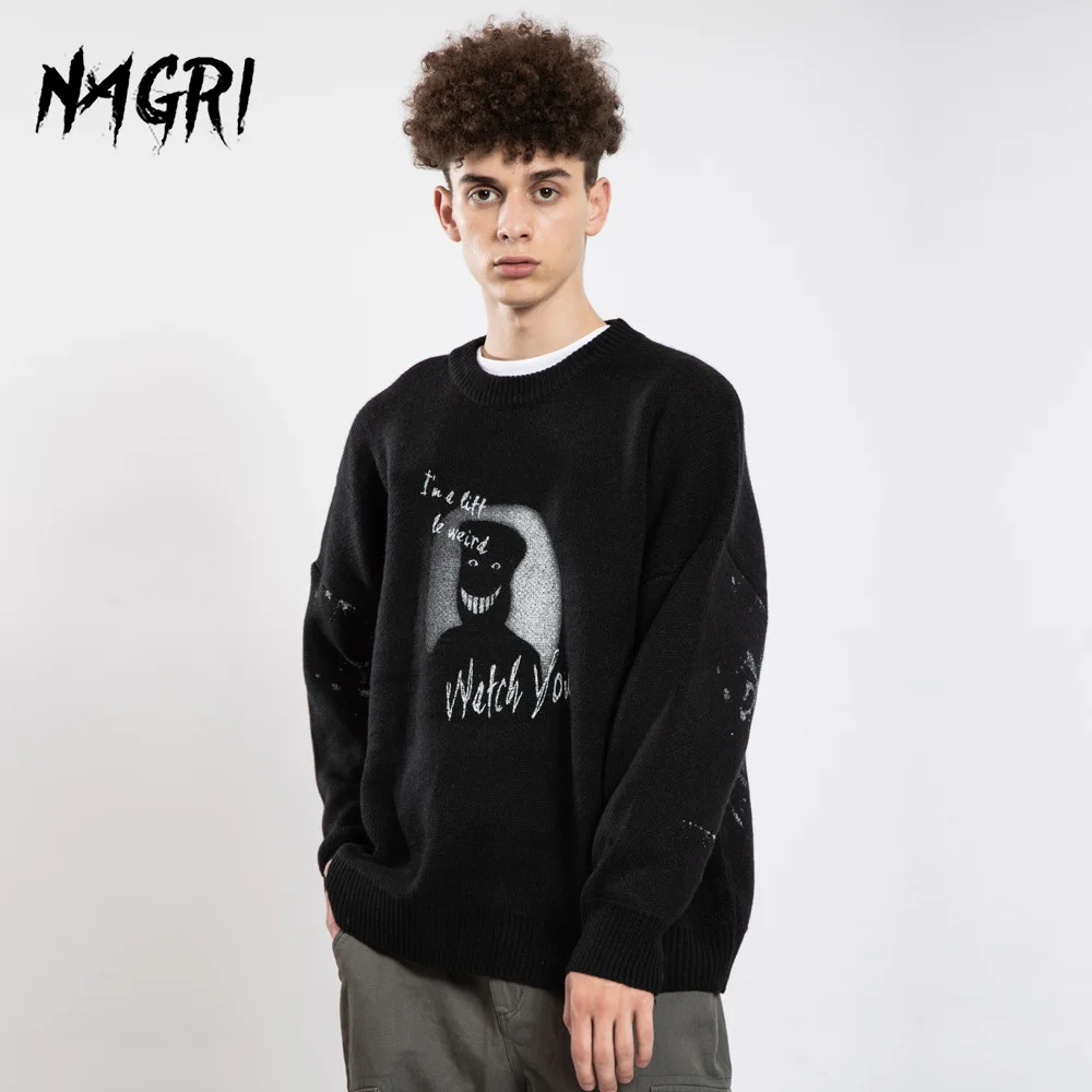 Мужской Зимний пуловер с круглым вырезом в стиле хип-хоп | Мужская одежда