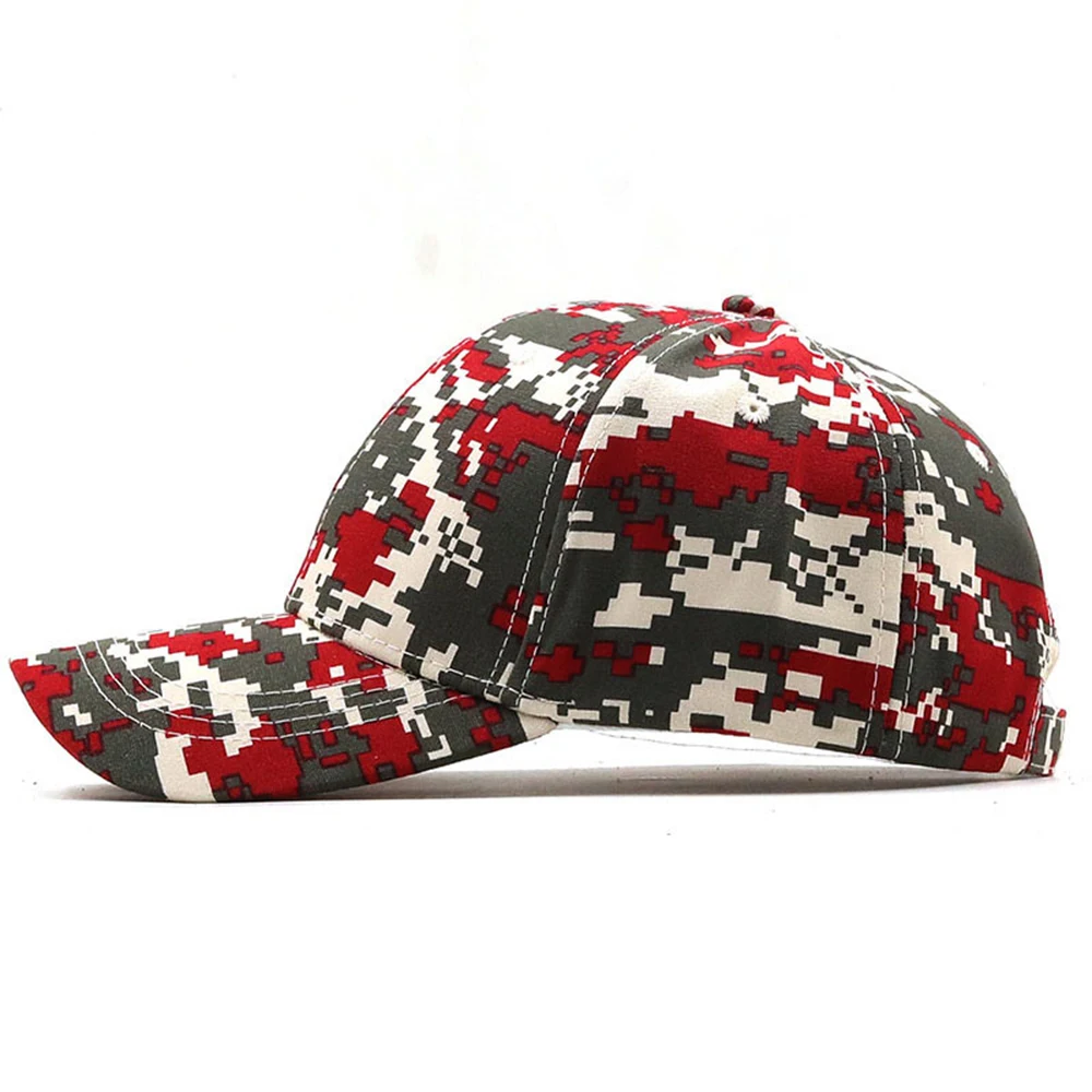 FS Fashion Orange Red Beige Men Women Outdoor Sports Jungle Camouflage Baseball Cap Summer Student Military Training Caps 2021