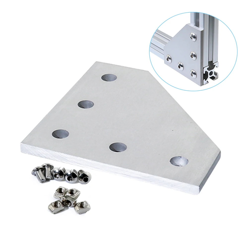 

2020 Series Sliver 90 Degree L Shape Outside Joining Plate Kits with T Nuts and Round Head Hex Screws