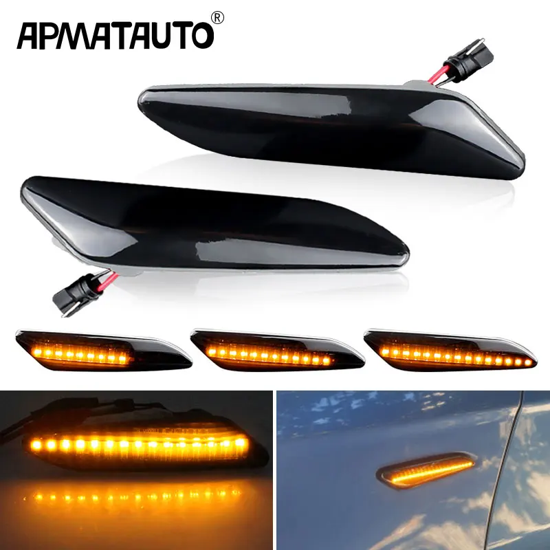 

2PCS Smoked Dynamic Led Side Marker Blinker Turn Signal Light FOR Alfa Romeo 147 typ (937) 2000-2010,156 typ (932) ​1997-2005