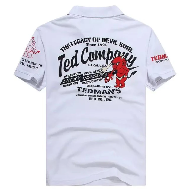 Японская Модная рубашка-поло мужская повседневная хлопковая рубашка с буквенным