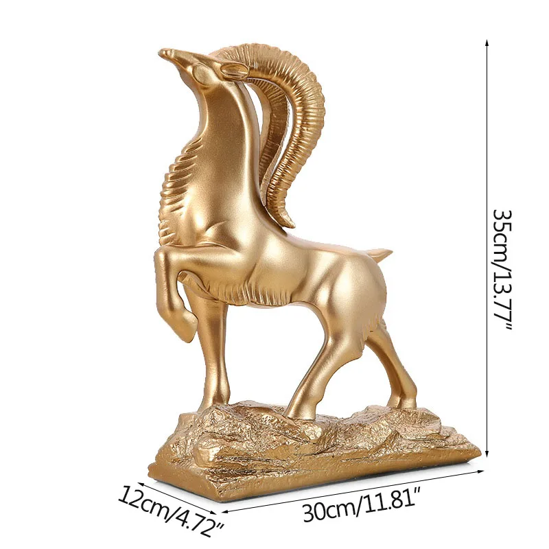 

Luxurious Vintage Antelope Imitation Copper Crafts Home Decoration Accessories Wedding Decor Miniature Model Figurines Gifts