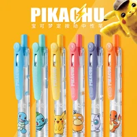 6pcs pokemon cartoon anime pikachu psyduck kawaii gel pen student press black core 0 5mm ballpoint pen school supplies