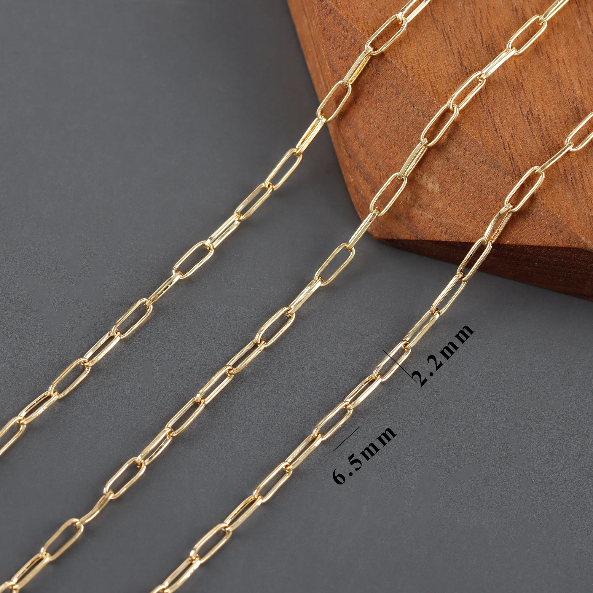 Украшения для ювелирных изделий из металла меди с покрытием 18-каратным золотом, без никеля, прошедшие проверку по REACH, цепочка для создания браслета или ожерелья, 1 м/лот.