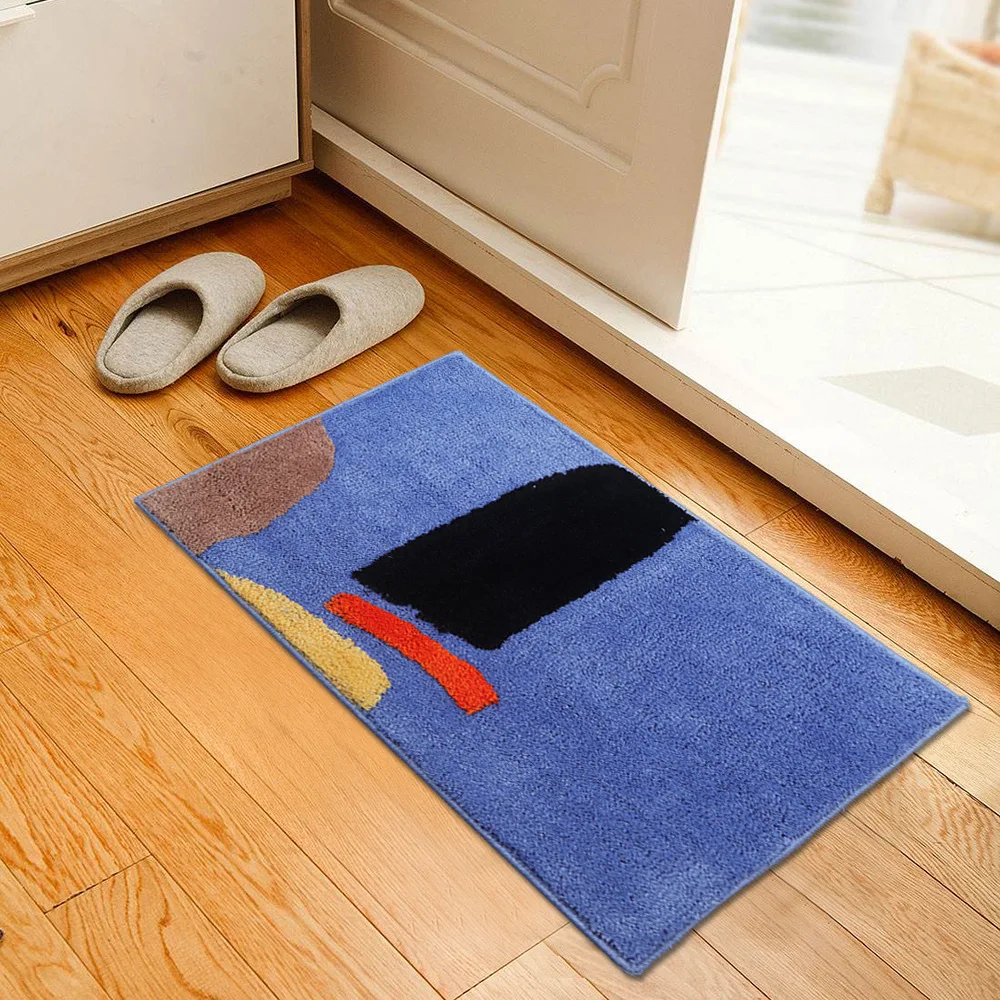 Абстрактный флокирующий коврик из микрофибры с геометрическим рисунком