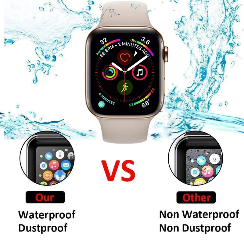 Закаленное стекло с полным покрытием для Apple Watch Band watch 4 5 iwatch 38 40 мм изогнутая