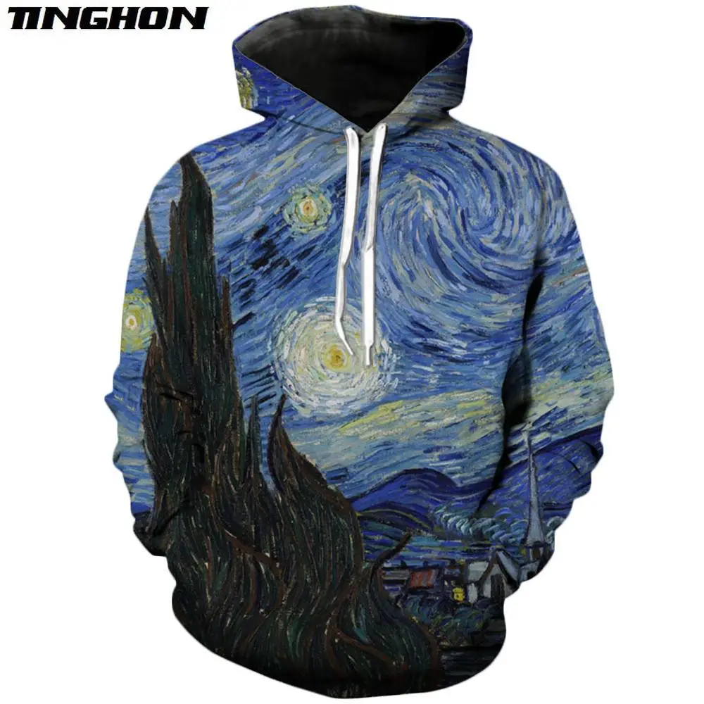 XS 7XL Осенние новые модные мужские/женские 3d толстовки со звездным ночным принтом