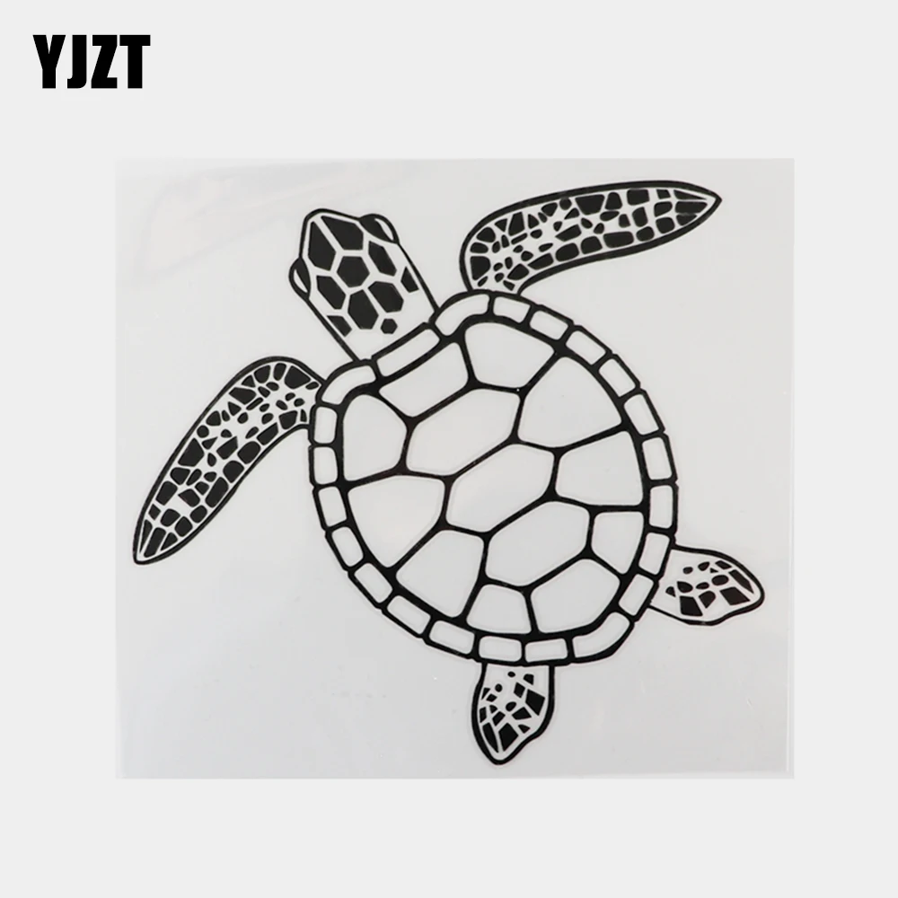 

YJZT 14.5CM×13.4CM Personality Marine Animal Turtle Decal Vinyl Car Stickers Black/Silver 13D-0869