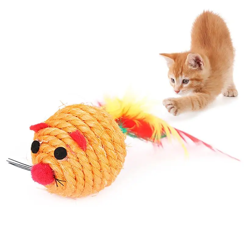 Забавная игрушечная кошка интерактивный милый колокол мяч котенок игрушка для домашних животных игрушки из перьев игрушки для кошек товары для домашних животных кошка собака дропшиппинг