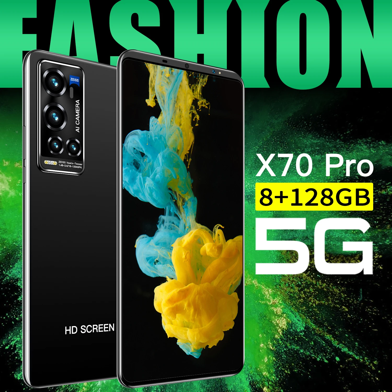 

X70 Pro 6.1 Inch 8+128GB Face Fingerprint ID Dual SIM+Micro SD Mobile Cell Phone MTK6595 Deca Core Andriod 10.0 Cheap Smartphone