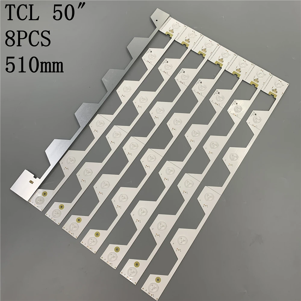 

8pcs LED Backlight 6 lamp For TCL L50E5800A U50S6806S LVU500NDEL SW-4C-LB5006-YH2 4C-LB5006-HR2 LB5005 TMT_50E5800_8X6_3030C