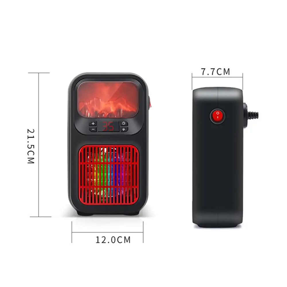 

Mini Electric Heater 3D Simulation Frame Space Heater 900W PTC Ceramic Heating Winter Warmer Home Office Desk Heater