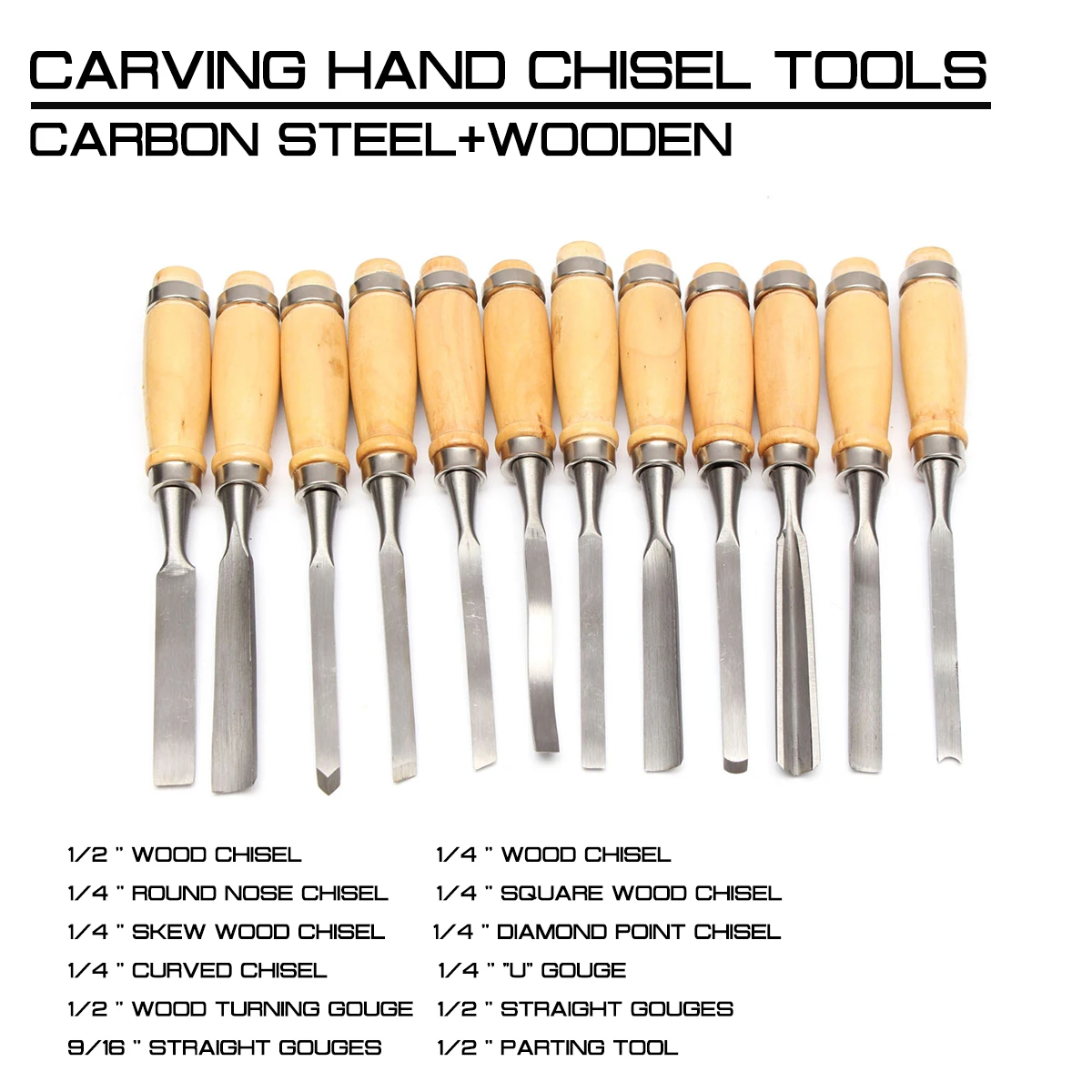 

Wood Carving Hand Chisel Tool Set 12pcs/set Wood Carving Chisels Knife for Basic Polishing Woodcut Carving Chisels Tools