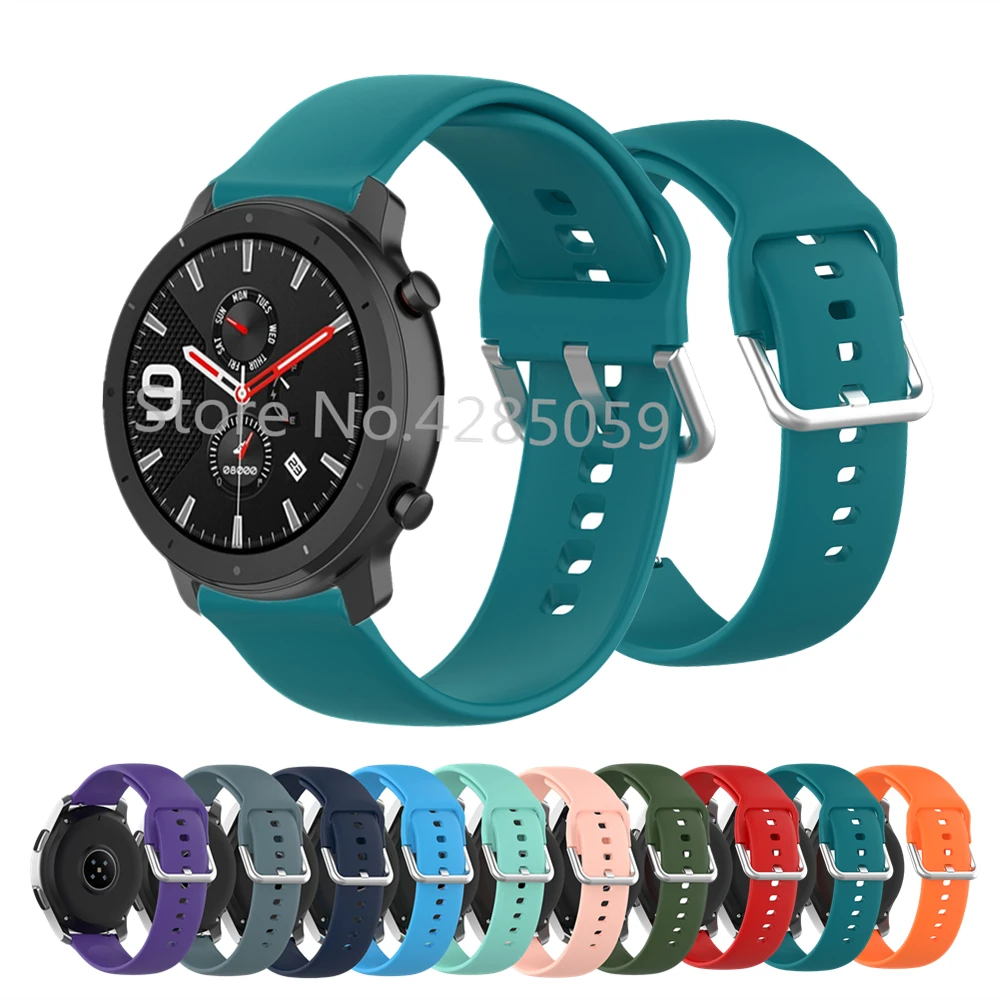 

22mm Silicone Band For Amazfit GTR 47mm Bracelet For Xiaomi Huami Amazfit Pace Stratos 3 2 2S Wrist Strap For Huawei Watch GT2