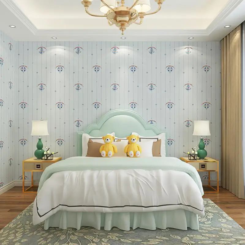 Новые винтажные обои для детской комнаты парусник мультфильм рулон столовая