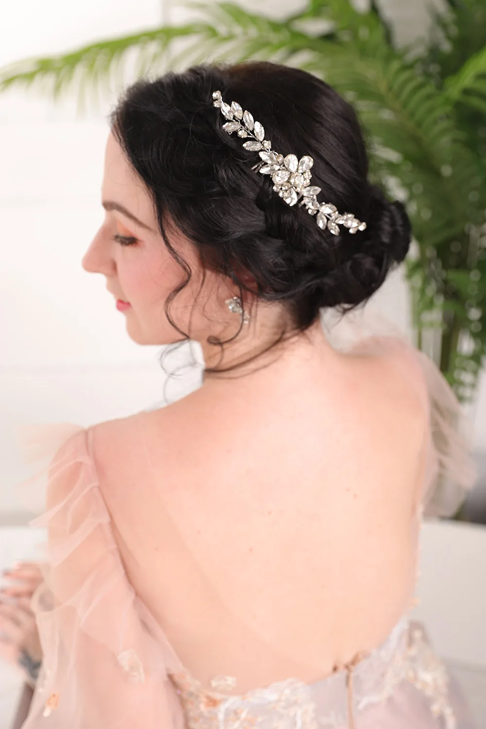 Женская серебряная расческа для волос|Свадебные головные украшения| |