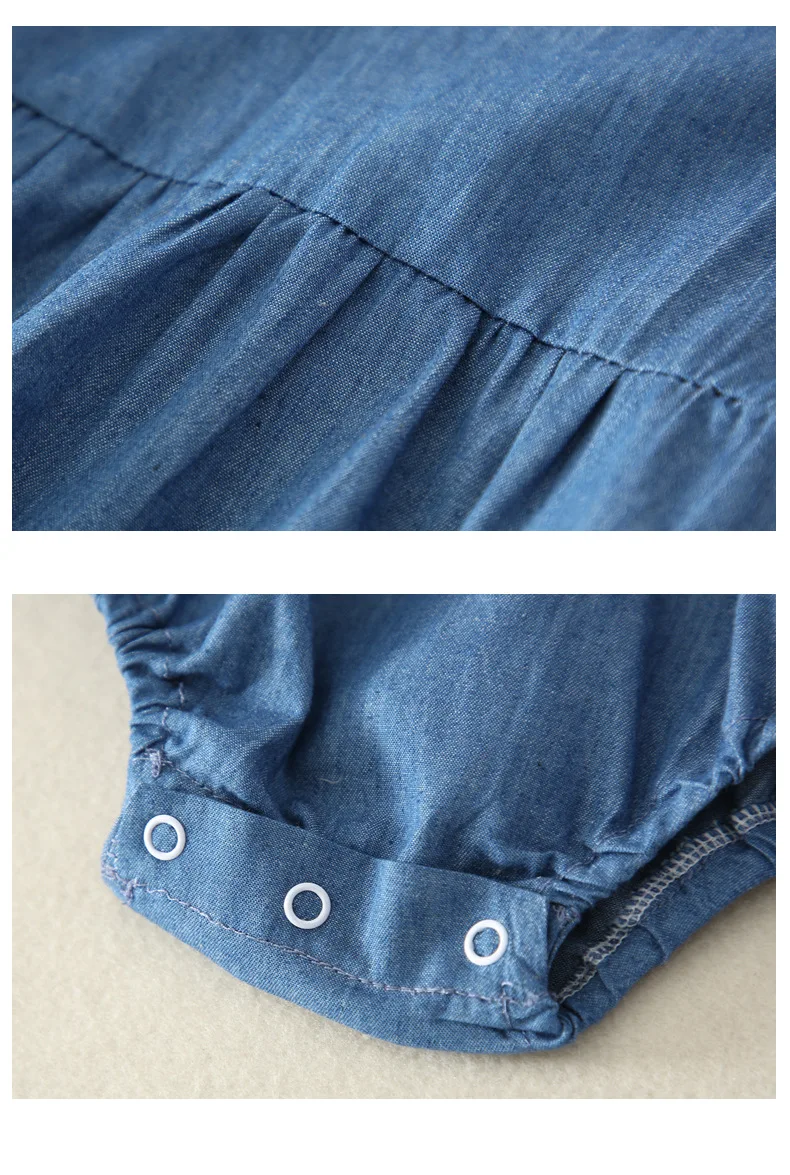

Soft Denim Cotton Baby Match Romper Clothes Newborn Twins Pullover Outfits Boys Shirts Jumpsuit Girls Fly-sleeves Outdoor Wear