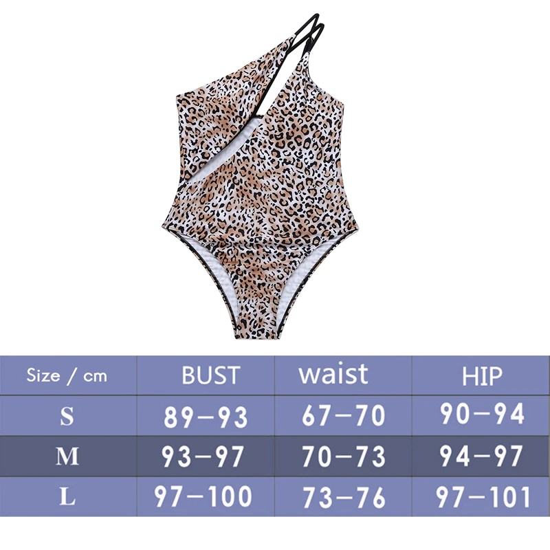 

Leopard Print One-Piece Swimsuit Sexy One-Piece Bikini Simple Low Cut for Women Girls Beach Bathing Suits Swimwear
