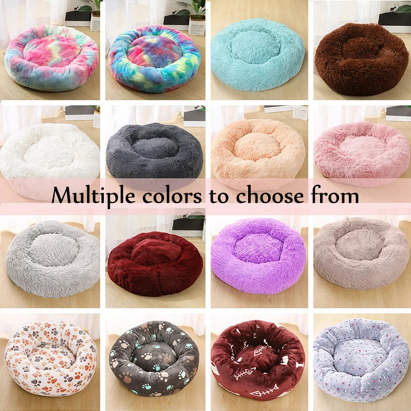 

Super Soft Dog Round Bed Washable long plush Dog Kennel Deep Sleep Dog House Velvet Mats Sofa Dog Chihuahua Dog Basket Pet Bed
