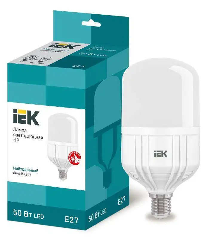 Лампа светодиодная HP 50Вт 230В 4000К E27 ИЭК LLE 50 230 40 5 шт|Светодиодные лампы и трубки| |