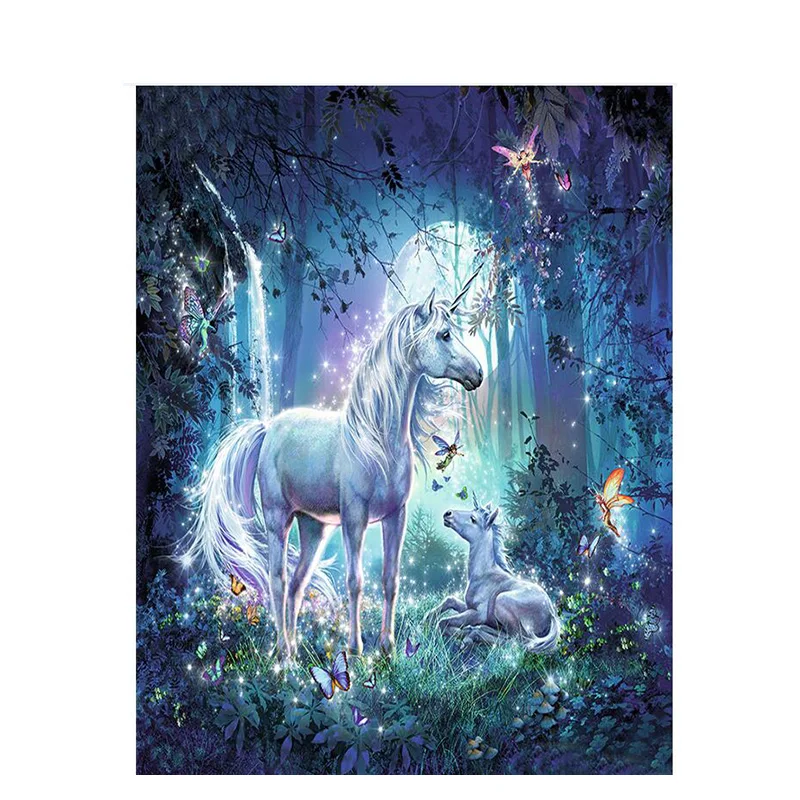 Набор для рисования по номерам на холсте с изображением единорога | Дом и сад