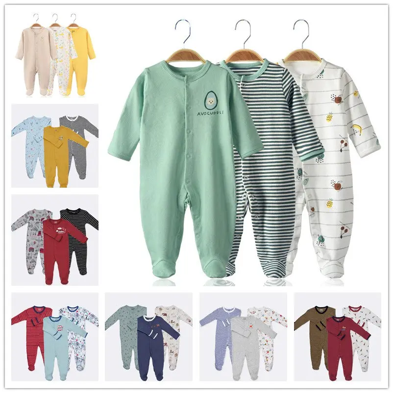 

3Pcs/Lot Baby clothes pajamas coveralls Infant romper custumes babies feetcover girl onesie outfits baby jumpsuits newborn boys