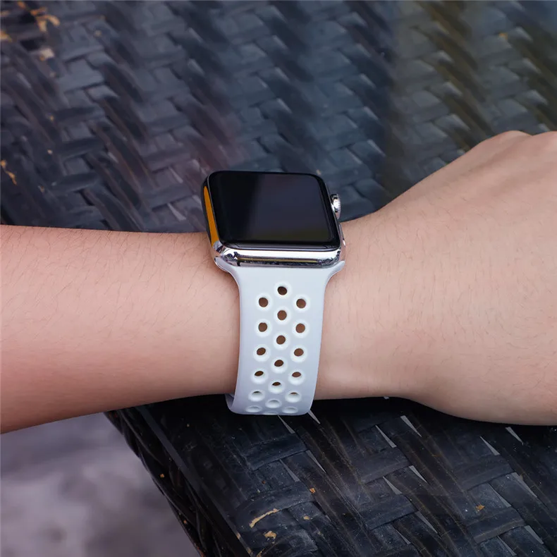 Ремешок для apple watch band 44 мм 40 мм correa apple watch 4 3 band 42 мм/38 мм iwatch спортивный силиконовый ремешок-браслет аксессуары для часов