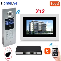 big building wifi video door phone ip video intercom home access control system tuyasmart apppasswordic card 7 touch screen