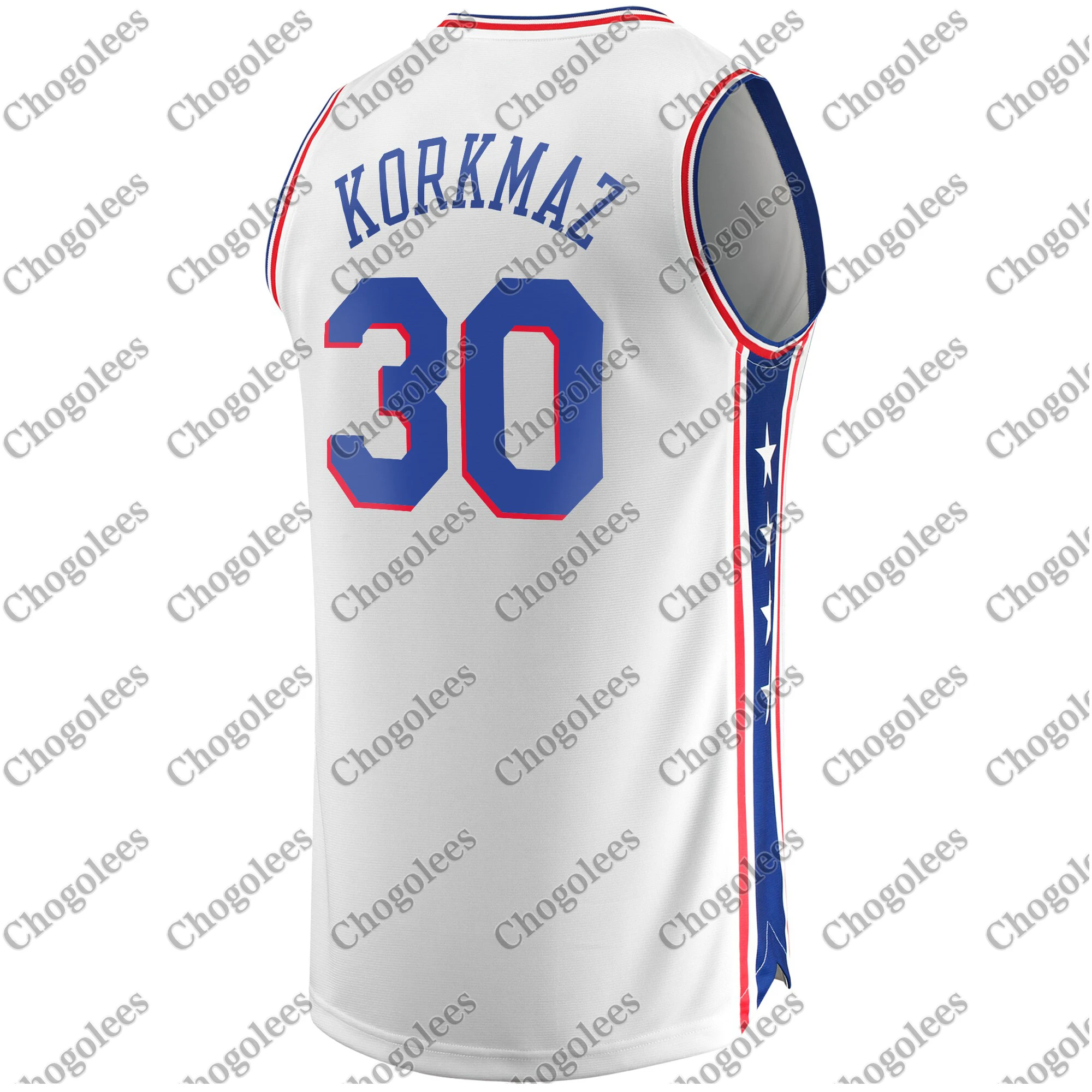 

Men Basketball Jersey Furkan Korkmaz Philadelphia Branded Fast Break Player Jersey Association Edition White