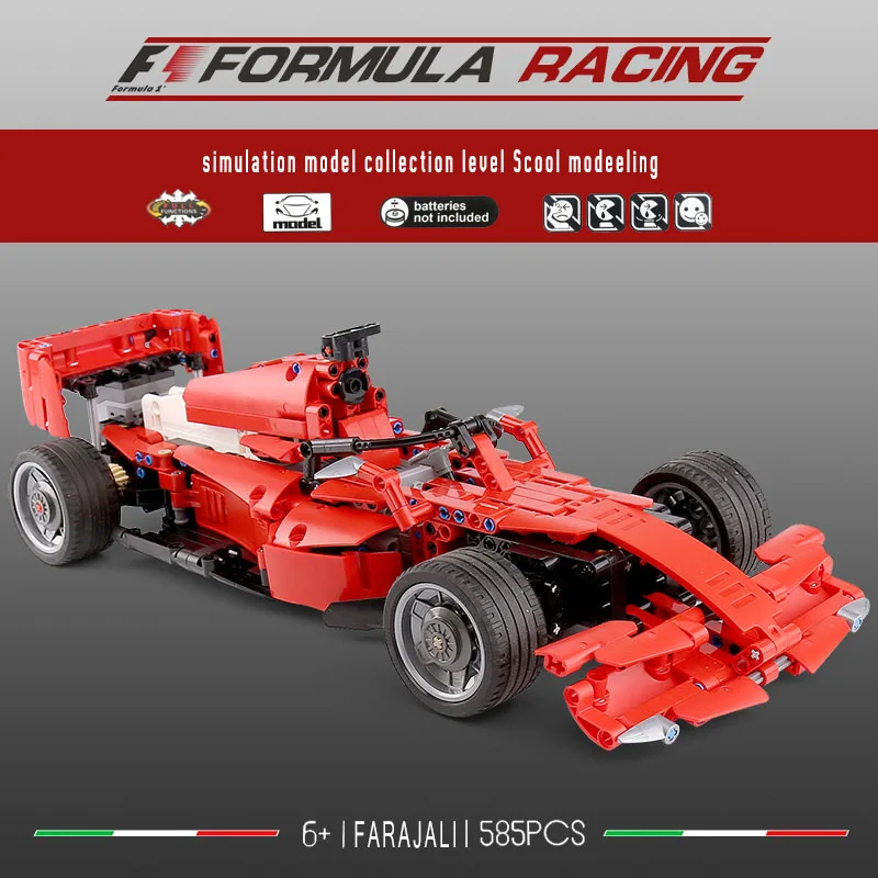 RC Technic DIY MOC 2,4 ГГц эксклюзивный Grand Prix Racer F1 формула гоночный автомобиль строительные блоки модели Кирпичи Классические детские игрушки подарок
