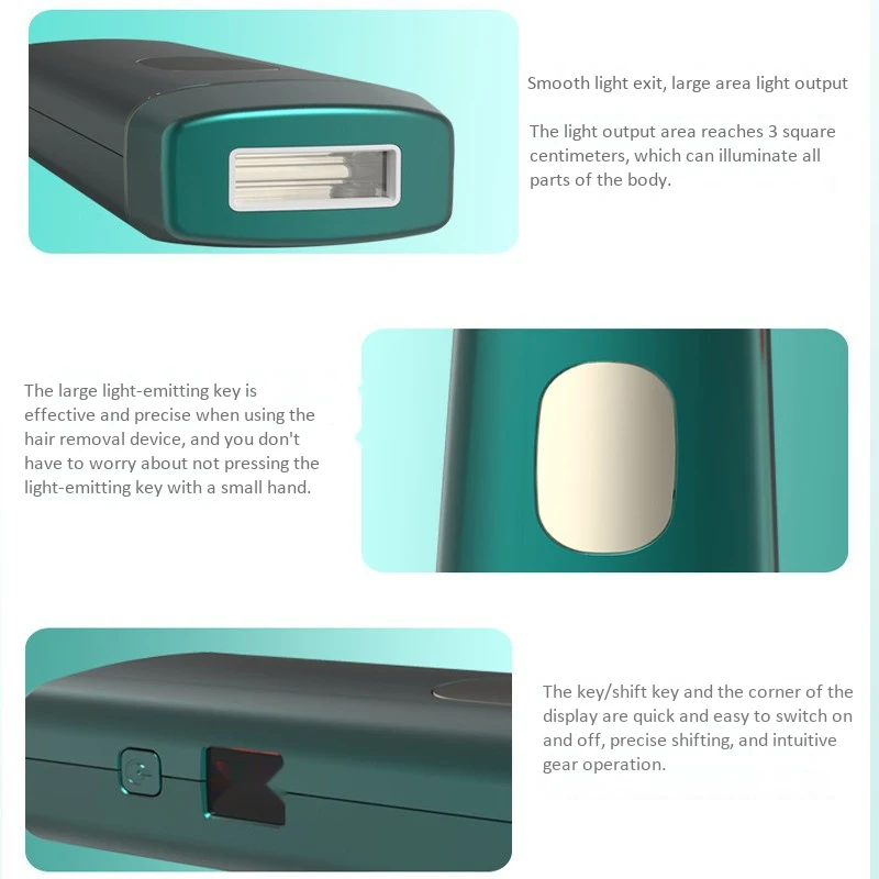 

999999 Flashes s Epilator Permanent IPL Photoepilator Hair Removal Painless Electric Epilator EU Plug Dark Green