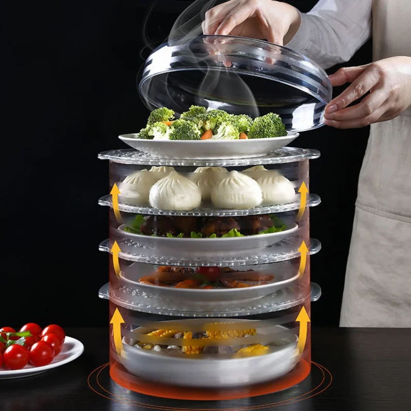 

Transparent Refrigerator Meal Cover Stackable Food Insulation Cover Refrigerator Dining Table Dustproof Anti-mosquito Food Cover