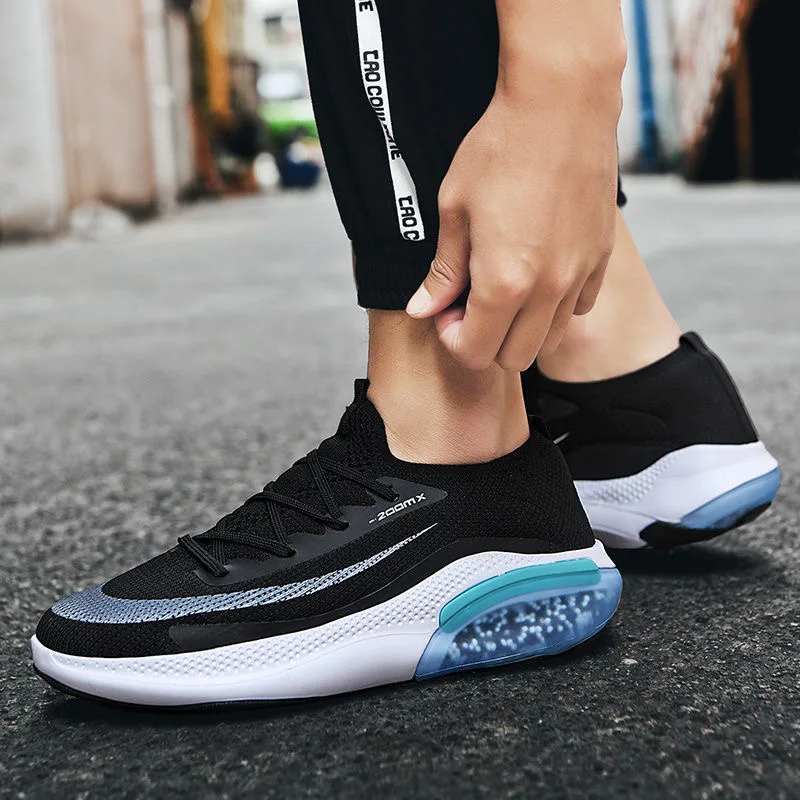 Men's Sports Training Sneakers Air Cushion Mesh Tennis Sports Shoes Outdoor Running Shoes Non-slip Wear-resistant Casual Shoes