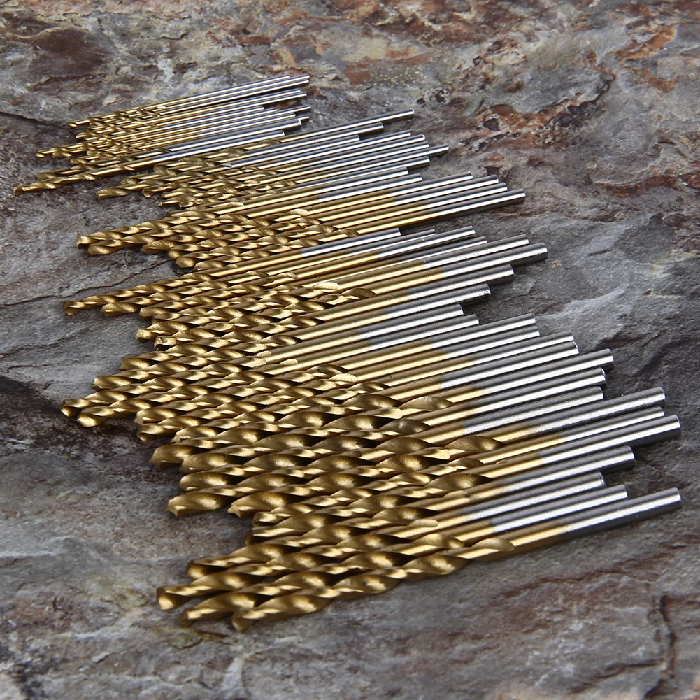 

60/70Pcs Titanium Coated Drill Bits HSS High Speed Steel Drill Bits Set Tool High Quality Power Tools 1/1.5/2/2.5/3mm Dropship
