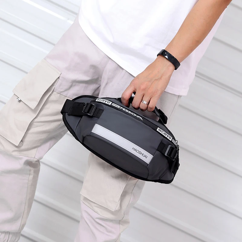 

Outdoor Sport Waist Bags Travel Male Belt Bag Close-Fitting Reflective Storage Handbag Men Waterproof Fanny Pack