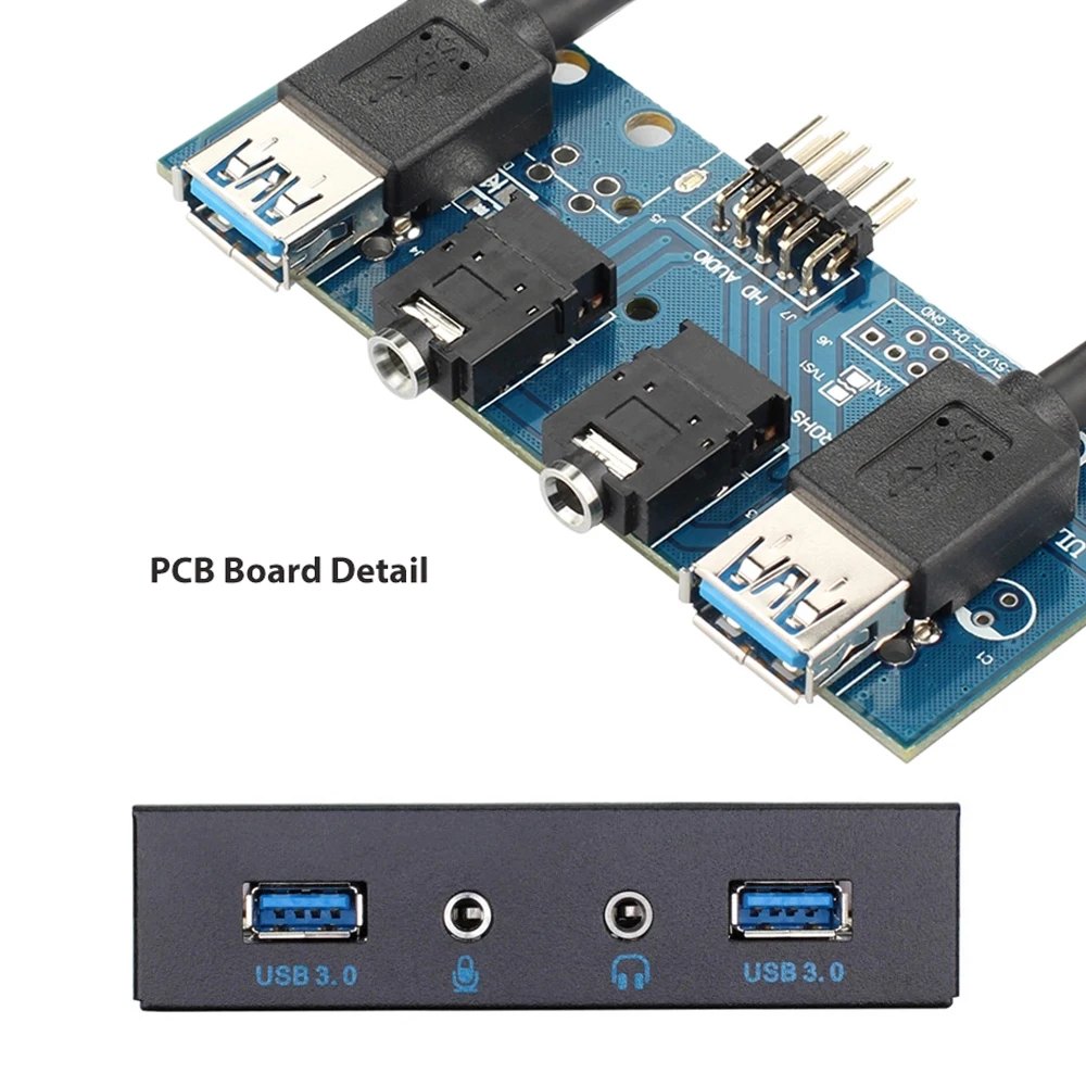 USB 3 0 2 порта 5 дюйма концентратор HD выход Передняя панель металлический микрофон