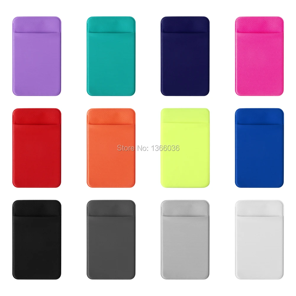 200pcs Fashion Elastic Mobile Phone Wallet Cell Card Holder Case Adhesive Sticker Pocket Credit ID | Мобильные телефоны и