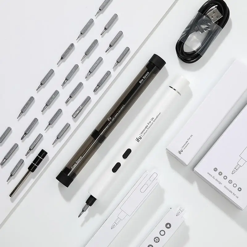 ifu electric screwdriver with bits mini precision charging screwdriver for mobile phone laptop 2d cordless screwdriver 1 set free global shipping