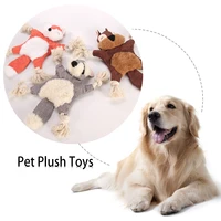 1 pc fox squirrel bear squeak toy for dog puppy plush dog chew toys sounding pet dog toys dropship