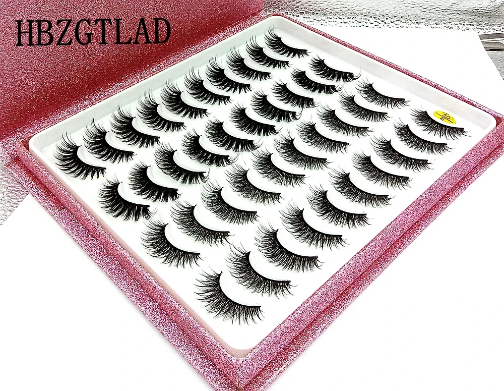 Вспышка Высококачественная упаковка 20 пар 100% норковые ресницы 3D натуральные