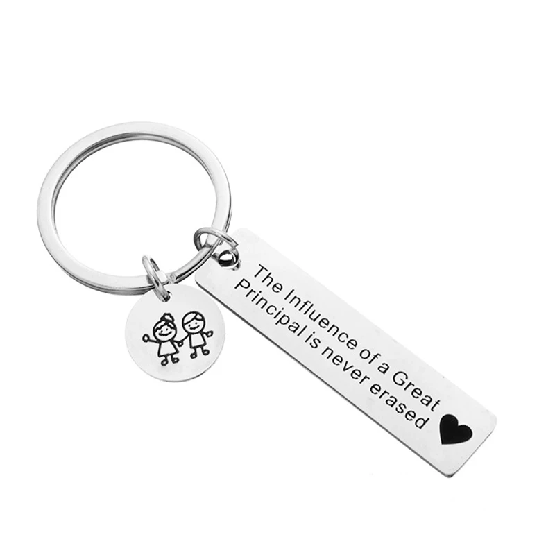 

School Principal Keychain Principal Retirement Gift The Influence of a Great Principal is Never Erased Principal Appreciation