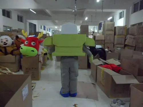 Классическая версия робот зеленый костюм-талисман костюм для взрослых на